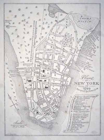 Piano di New York nel 1729 da School English