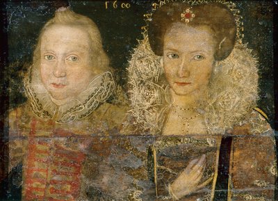 Ritratto di un giovane uomo e una giovane donna, c.1600 da School English