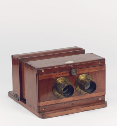 Fotocamera stereoscopica a scatola scorrevole, Hockin & Co., Londra da School English