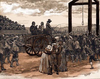 Tyburn durante il regno di Re Carlo I (stampa) da School English