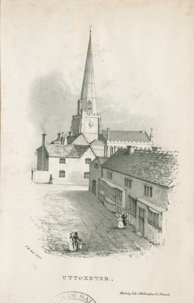 Chiesa di Uttoxeter (litografia) da School English