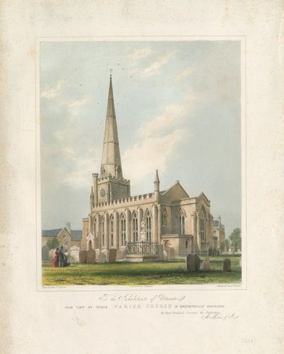 Chiesa di Uttoxeter [Nuova]: litografia dipinta, nd [c 1828] da School English