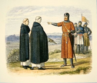 William Wallace rifiuta le proposte di pace dei frati domenicani, prima della battaglia di Stirling Bridge da School English