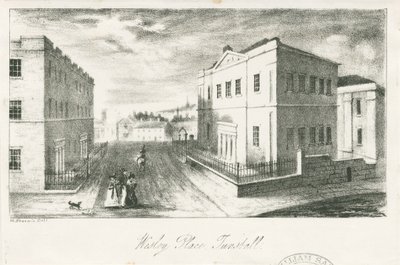 Wesley Place, Tunstall, Wolstanton (litografia) da School English