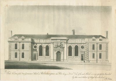 Wolverhampton - Scuola di grammatica: incisione, nd [1797] da School English