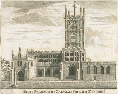 Wolverhampton - Chiesa di San Pietro (incisione su rame) da School English