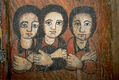Dettaglio di pittura murale da School Ethiopian