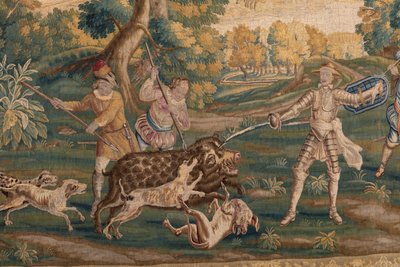 Scena di caccia, origine Oudenaarde (arazzo) da School Flemish