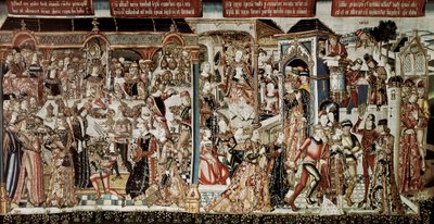Il banchetto del re Assuero. Libro di Ester: il re Assuero (Serse I) diede ai grandi del suo regno un sontuoso banchetto che durò diversi giorni. Al settimo giorno, ordinò che la regina Vasti, adornata dei suoi abiti più belli, venisse a presentarsi da School Flemish