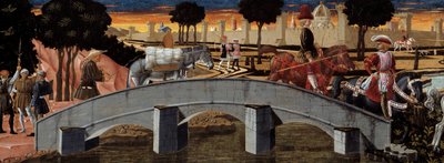 Passeggeri che attraversano un ponte (dettaglio) da School Florentine