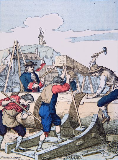 Un cantiere navale al tempo di Luigi XIV da School French