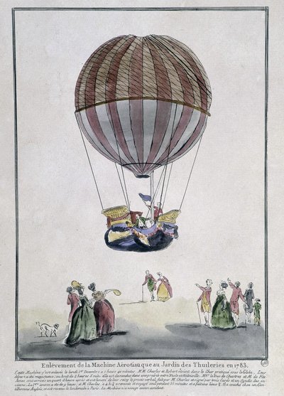 Rimozione della macchina aerostatica al Giardino delle Tuileries nel 1783 da School French