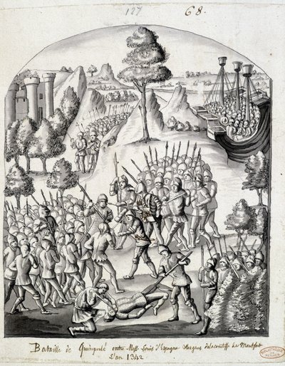 Battaglia di Quimperlé tra Messire Louis di Spagna e il popolo della Contessa di Montfort da School French