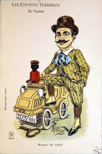 Caricatura del Marchese de Dion, c.1900 da School French