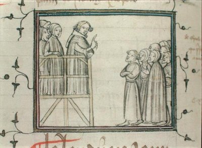 Carlo V (1338-80) il Saggio che predica a Les Halles, Parigi, nel 1364 da School French