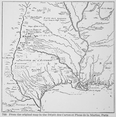 America coloniale: Mappa della Louisiana, Nuova Francia da School French