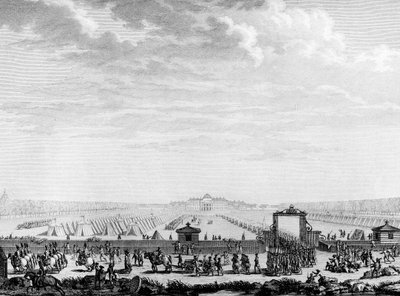 Rivoluzione Francese: le truppe militari del Campo di Marte partono per Place Louis XV il 12 luglio 1789. Parigi, Biblioteca dell