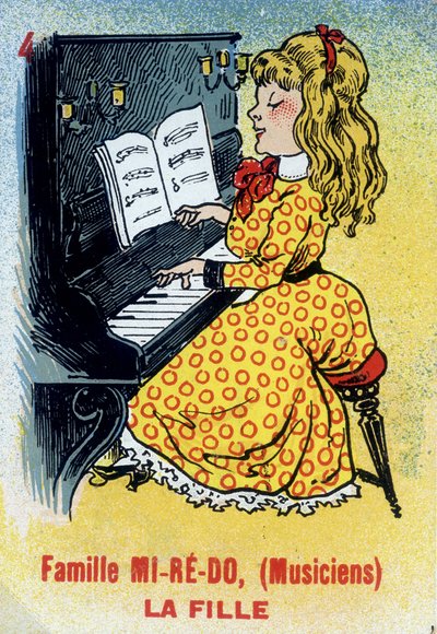 Gioco delle sette famiglie: Mappa della figlia della famiglia Mi-Ré-Do (musicisti). Museo della Carta da Gioco, Issy-les-Moulineaux. da School French
