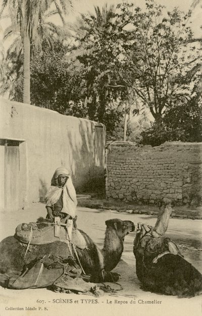 Le Repos du Chamelier, c.1890-1914 (foto b/n) da School French
