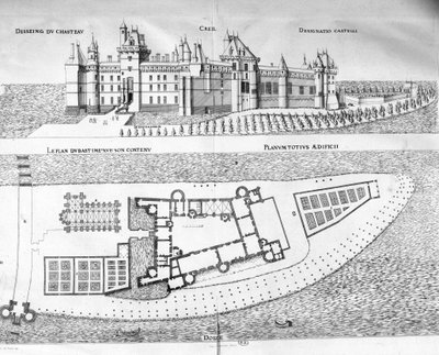 Mappa del Castello di Creil in Piccardia. da School French