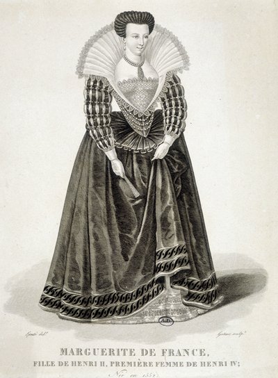 Ritratto di Margherita di Valois, conosciuta come Regina Margot (1553-1615), Regina di Navarra, prima moglie di Enrico IV. da School French