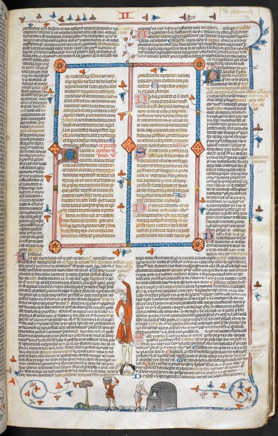 Scena di bas-de-page di un uomo che visita un fornaio, dai 