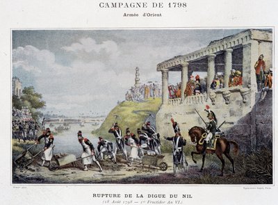 Rottura della diga del Nilo - in “Vittorie e Conquiste degli Eserciti Francesi”, Parigi, n.d. da School French