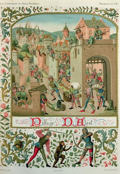 Sacco di Aalst e Grammont da parte degli abitanti di Gand nel 1380, da un manoscritto delle 
