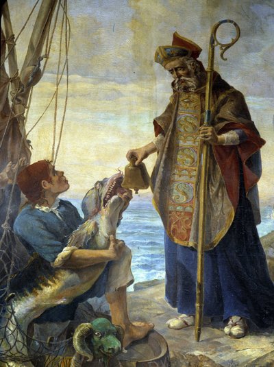 San Pol de Leon riceve da un pesce, sull