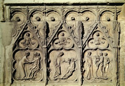 La storia di Adamo ed Eva, dal portale nord della facciata principale da School French