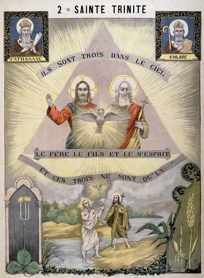 Ci sono tre in cielo il Padre il Figlio e lo Spirito Santo, e questi tre sono uno solo da School French