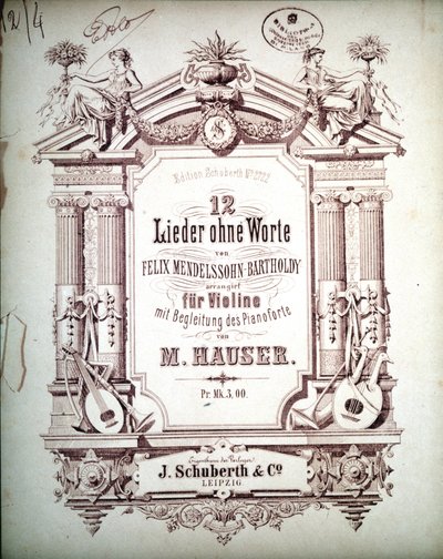 12 Lieder senza parole accompagnati al pianoforte, di Felix Mendelssohn da School German