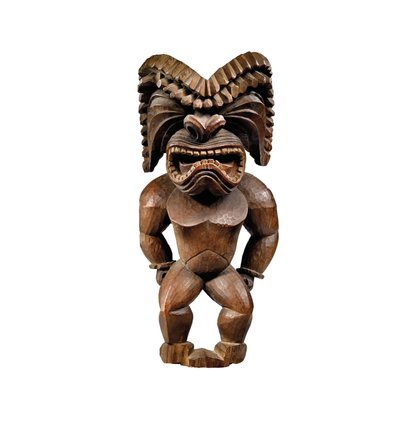 Figura hawaiana, stile kona, rappresentante il dio della guerra, ku ka ’ili moku, c.1780-1820 da School Hawaiian
