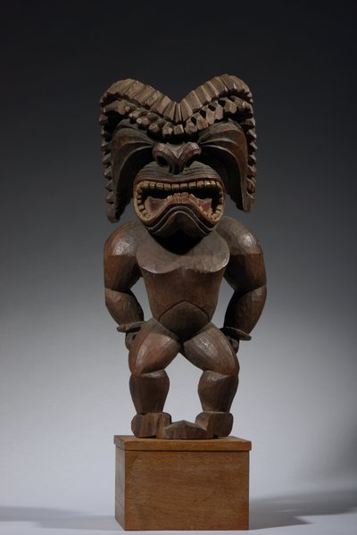 Figura hawaiana, stile kona, rappresentante il dio della guerra, ku ka ’ili moku, c.1780-1820 da School Hawaiian