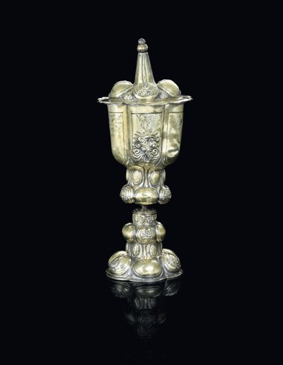 Coppa con coperchio, probabilmente Transilvania, inizio XVII secolo (argento dorato) da School Hungarian
