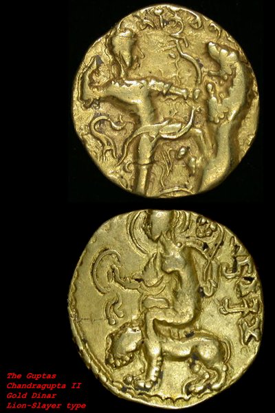 Monete raffiguranti leoni, Dinastia Maurya (oro) da School Indian