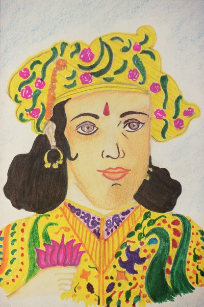 Imperatore Ashoka (acquerello) da School Indian
