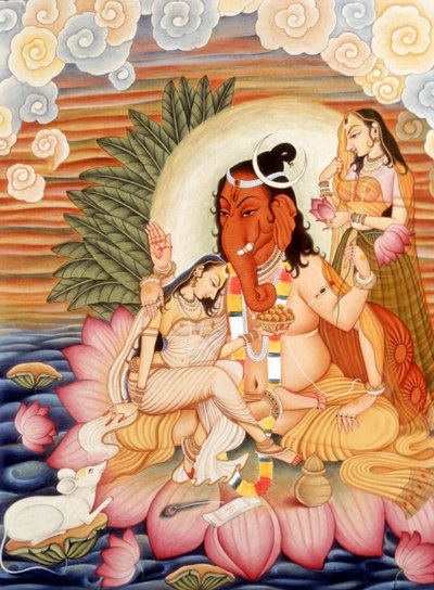 Miniatura del dio elefante Ganesh Ganpati da School Indian