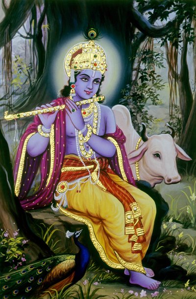 Miniatura di Lord Krishna, India da School Indian