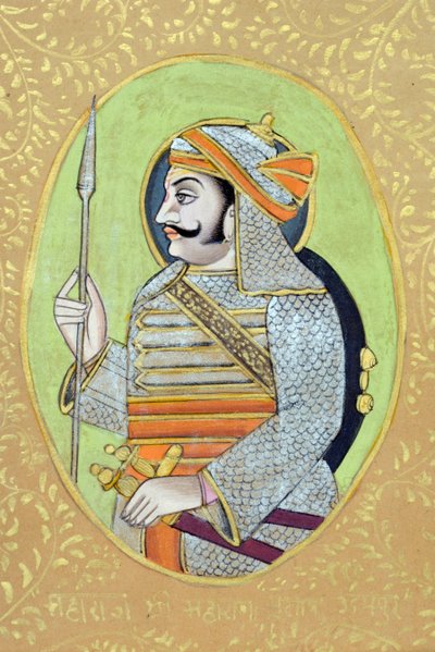 Miniatura di Maharana Pratap Singh da School Indian