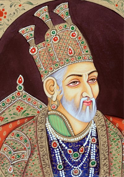 Miniatura del Mughal Imperatore Bahadur Shah Zafar da School Indian