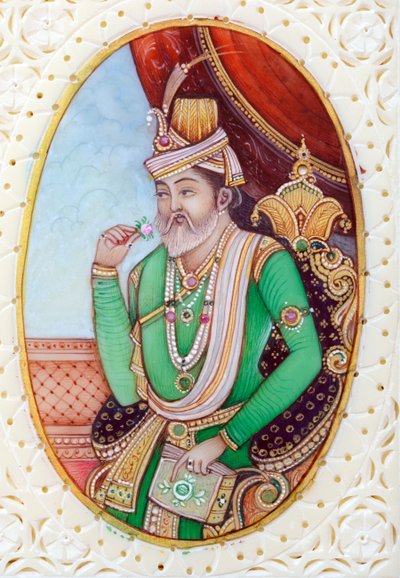 Miniatura del Mughal Imperatore Humayun da School Indian
