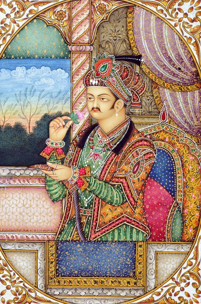 Miniatura del Mughal Imperatore Jahangir India Asia da School Indian