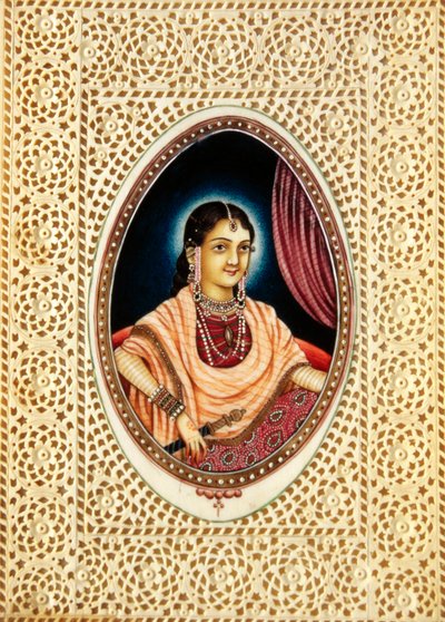 Miniatura dipinta su avorio di Mumtaz Mahal da School Indian