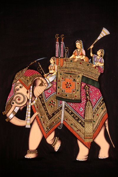Pittura Miniatura di Mumtaz Mahal su carta da School Indian