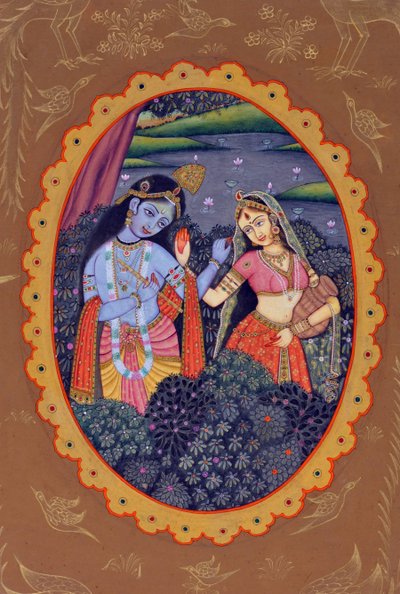 Miniatura di Radha Krishna da School Indian