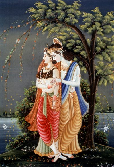 Miniatura di Radha Krishna, India da School Indian