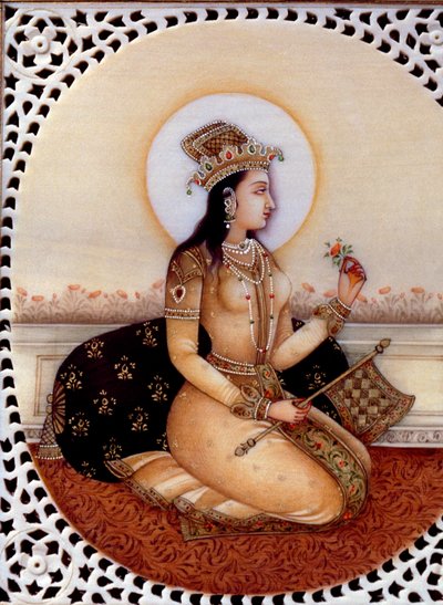Miniatura su avorio della principessa Mumtaz Mahal, moglie dell