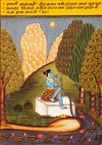 Miniatura su carta, Ragini Ashawari, Scuola di Nathdwara da School Indian