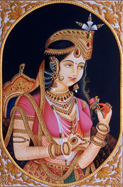 Miniatura su carta della principessa Mumtaz Mahal, moglie dell